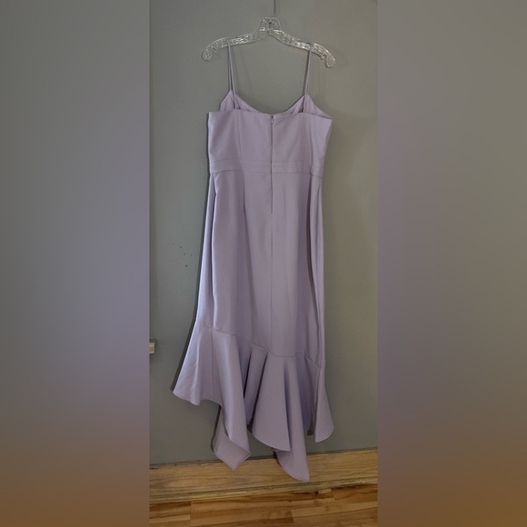 Xscape Lavender Ruffle High-Low Gown Sleeveless Spaghetti Strap Dress 14 NWT - Picture 6 of 6
